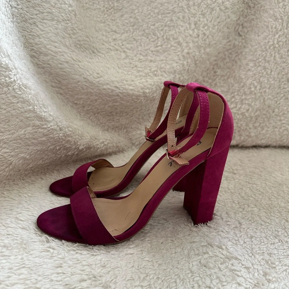 Magenta Block Heels - Picture 3 of 5